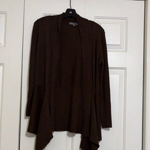89th & Madison Chocolate Open Front Sweater